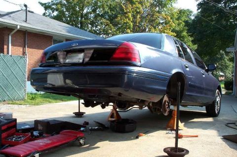 1998 Ford Crown Victoria - One more.Notice the axles are removed.