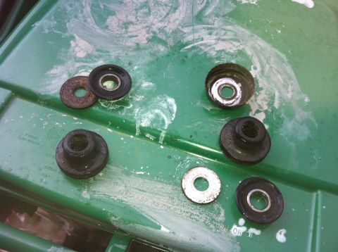 1992 Ford F-150 - The old ones were not the right size bushings and whoever put them in was an idiot for trying to make them work...