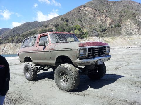 1978 Ford Bronco - This lifted 1978 Ford Bronco is ready for off-road adventures, prominent aftermarket wheels and tires.
