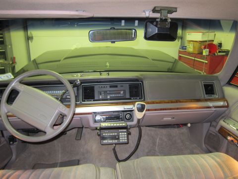 1991 Ford LTD Crown Victoria - Interior view of a 1991 Ford Crown Victoria LTD, the dashboard and driver's side controls.
