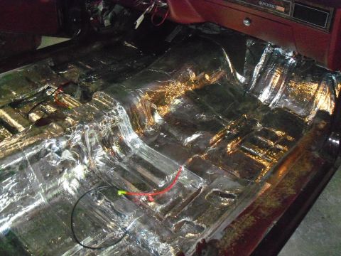 1979 Ford Ranchero - Sound deadener installed with all joints taped with aluminum foil tape. 80 mil Deadener from Audio Technix, AWSOME stuff. The butyl adhesiv…