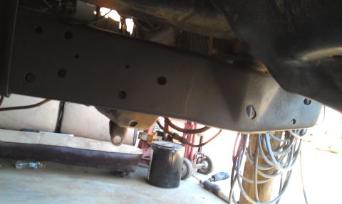 1978 Ford Bronco - Underside view of the frame and suspension system on a 1978 Ford Bronco.