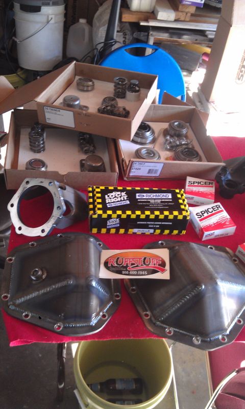 1978 Ford Bronco - Differential covers and bearings are laid out with boxes of Richmond Gear and Spicer parts.