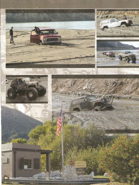 1978 Ford Bronco - A 1978 Ford Bronco is stuck in thick mud, with an American flag planted in the background.