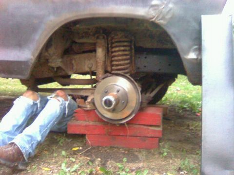 1979 Ford Bronco - Working on the rear suspension of a 1979 Ford Bronco.