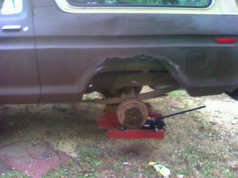 1979 Ford Bronco - This 1979 Ford Bronco has severe rust damage in the rear wheel well area.
