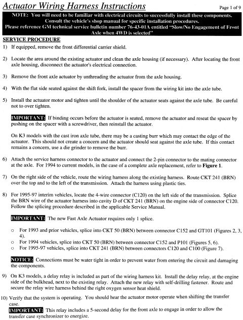 1997 Chevrolet Silverado 3500 - Instruction sheet (packaged with Dorman 600-600) IF THE TEXT IS TOO SMALL, click it.