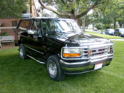 1995 Ford Bronco - This 1995 Ford Bronco is parked on the grass with a tree overhead.