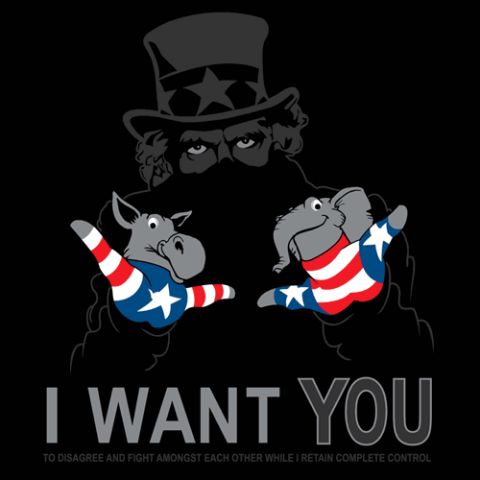 1978 Ford Bronco - A political cartoon depicts two animal figures in a patriotic theme with text.