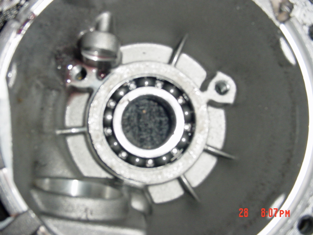 The bearing must have just pushed it right out