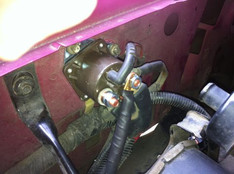 1992 Ford F-150 - I had to replace the starting solenoid(relay) because when I tried to remove one of the nuts from the stud the stud sheared right off...
