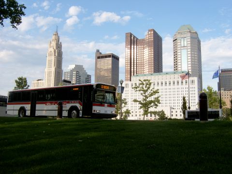 1995 Ford Bronco - Made by Gillig, in front of downtown Columbus. 40 feet, 20 tons, what more could you want (accept a life)