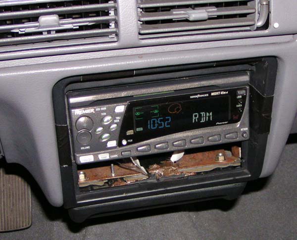 the pioneer double din, notice the coin tray and cupholders are gone? all real sports cars dont have cup holders...lmao