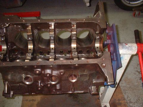 1957 Ford Custom Sedan - A D4TE 391 FT block, bore 4.080", strock 3.984" new Scat cast crank, ProGram Engineering billet cross-bolt caps on #2,3,4, ARP Ma…