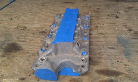 1986 Ford Bronco - Diffrent view of taped off manifold