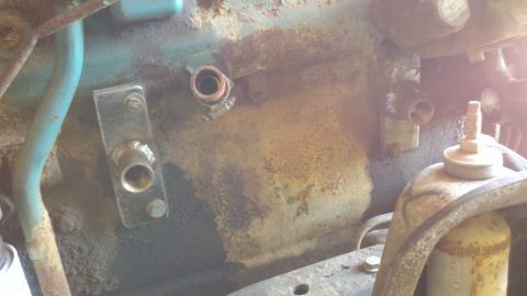 1993 Ford F-350 - Close-up view of engine bay components, including hoses and mounting brackets.