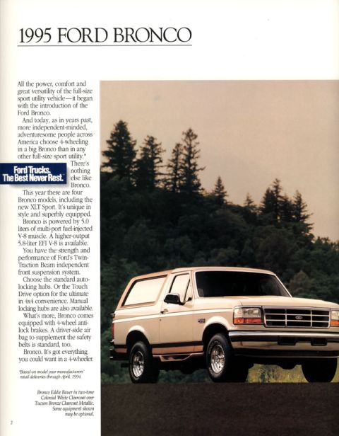 1996 Ford Bronco - 95 Bronco Dealer Brochure Page 2