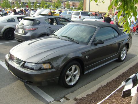 2007 Ford Mustang - A dark gray convertible is parked at an outdoor event with other vehicles visible in the background.