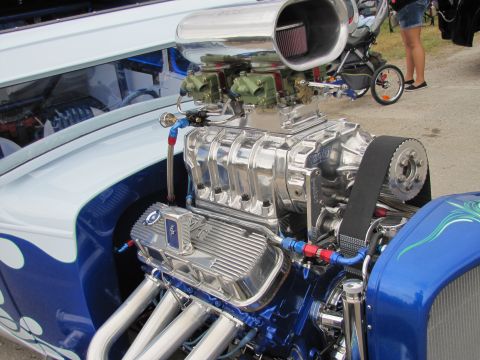 2006 BMW 5 Series - A highly modified engine with a prominent supercharger is the focus of this image.