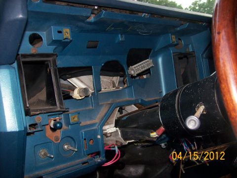 1982 Ford F-100 - Interior view of a disassembled dashboard, showing wiring and components, with a date stamp in the corner.