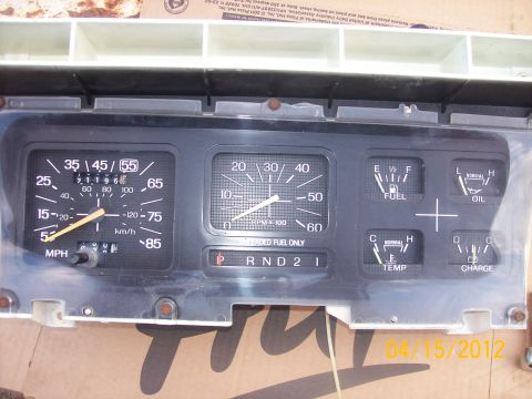 1982 Ford F-100 - Instrument cluster for a 1982 Ford F-100, showing all gauges and indicators.