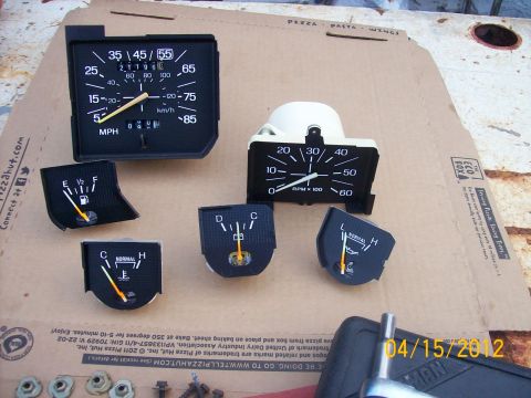 1982 Ford F-100 - Complete gauge cluster for a 1982 Ford F-100, including speedometer, tachometer, fuel, oil, and temperature gauges.