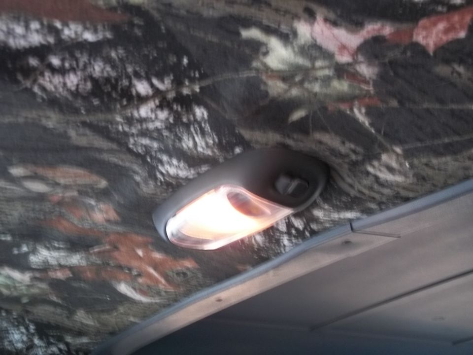interior ceiling light with camouflage headliner