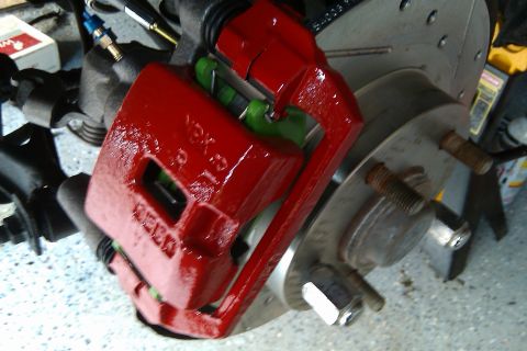 1996 Ford Probe - Painted rear calipers with Green Stuff brake pads.