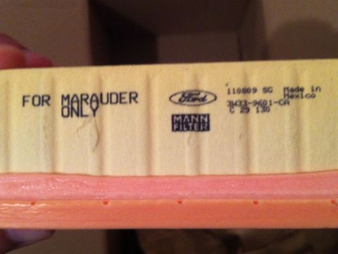 2001 Mercury Grand Marquis - This air filter is specifically labeled for Marauder models, indicating it is not for a 2001 Mercury Grand Marquis.