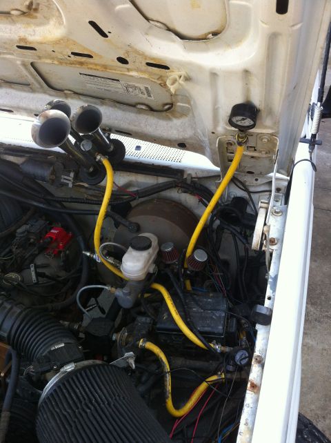1996 Ford Bronco - Mess under the hood. Tackeled the project of fixing this 3/2012