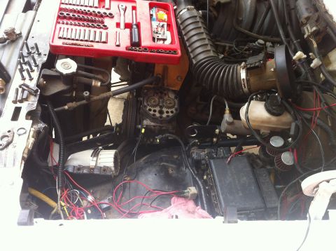 1996 Ford Bronco - Plugging the oil bypass in an effort to save some oil.