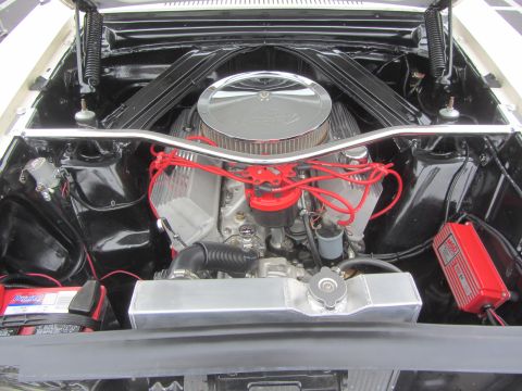 1964 Ford Ranchero - Engine bay of a 1964 Ford Ranchero, showing the V8 engine and related components.