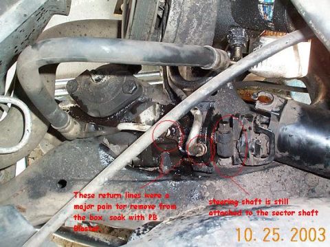1992 Ford Bronco - Removing the return lines was a little difficult, this probably took the most time, mine had never been off before. Soak with a sufficient…