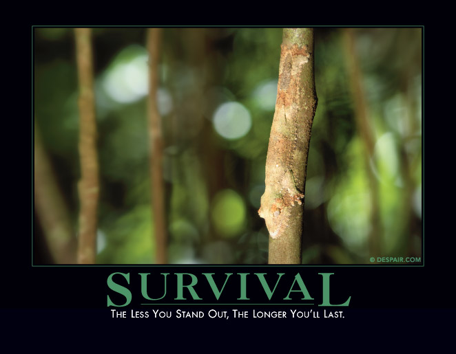 Survival

http://www.despair.com/