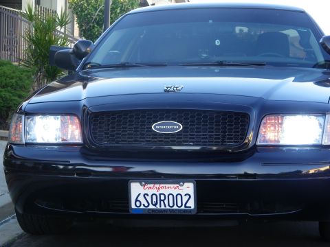 2003 Ford Crown Victoria - Crown Victoria front end with Interceptor center badge and California plate 6SQR002