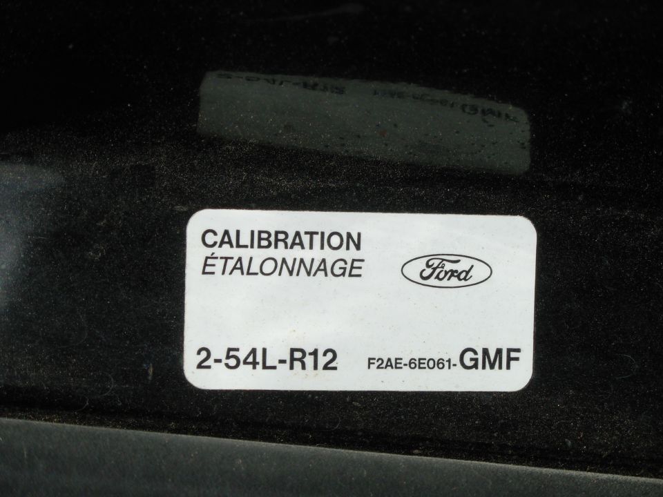 Ford calibration label 2-54L-R12 F2AE-6E061-GMF
