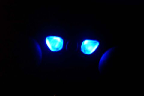 1996 Ford Taurus - The interior of a vehicle is illuminated by two bright blue LED lights.