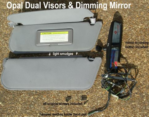 1983 Ford Bronco - Opal Dual Visors & Dimming RV Mirror from '96 Bronco XLT fit '80-96 Ford trucks, though pre-'87 may need minor metal trimming inside the ro…