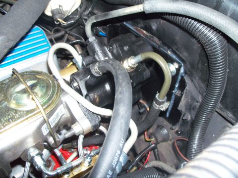 1979 Ford Ranchero - '95 Astro van hydroboost unit with '78 Corvette master cylinder. Fitting lines to take to hydraulic shop. Used braided -03 AN brake line an…