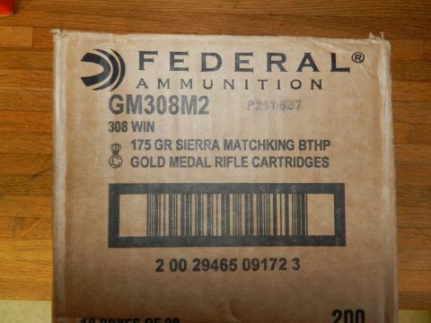 1996 Ford Bronco - Box of Federal Ammunition, GM308M2, 308 WIN, 175 Grain Sierra Matchking BTHP Gold Medal Rifle Cartridges.