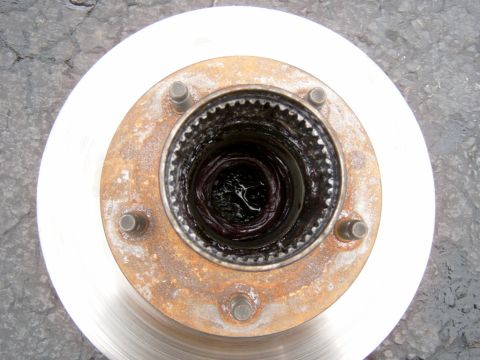 1995 Ford Bronco - Now that you have the hub and rotor off, remove both sets of bearings, if they didn’t fall out already, now the not so fun part, you have t…