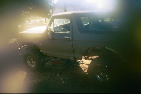1979 Ford Bronco - This lifted 1978 Ford Bronco has oversized tires and a modified suspension system.