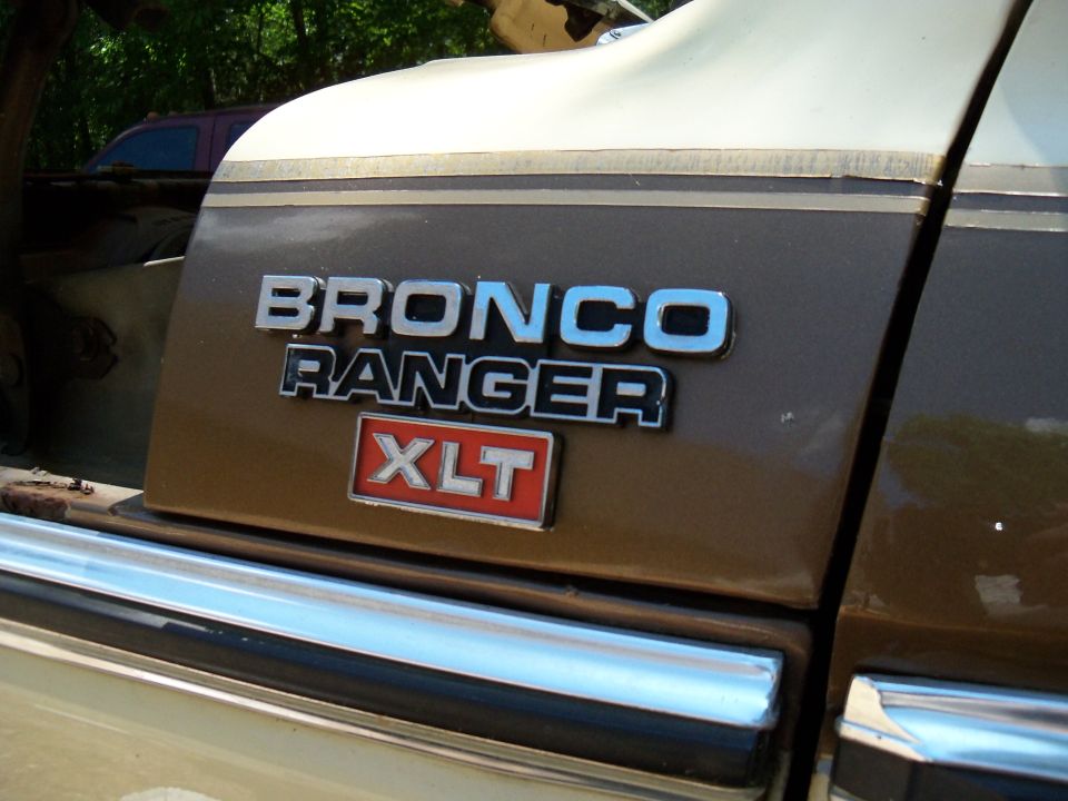 Bronco Ranger XLT badge on a 1979 Ford Bronco