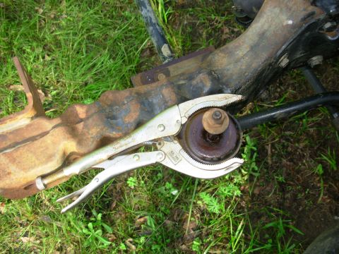 1983 Ford Bronco - After a few days of soaking, I hammered the bolt tip to help loosen the threads, and then warmed them up with a propane torch just short of…