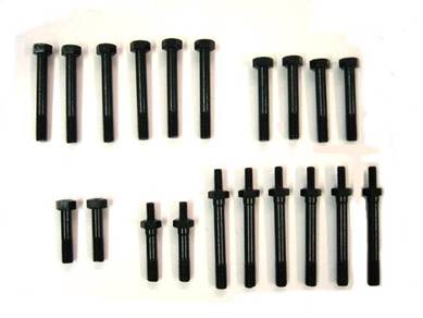 1967 Pontiac Grand Prix - A variety of black bolts and fasteners are displayed against a white background, with a website URL visible at the bottom.