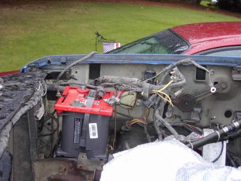 1980 Ford Bronco - Engine wiring harness is being installed