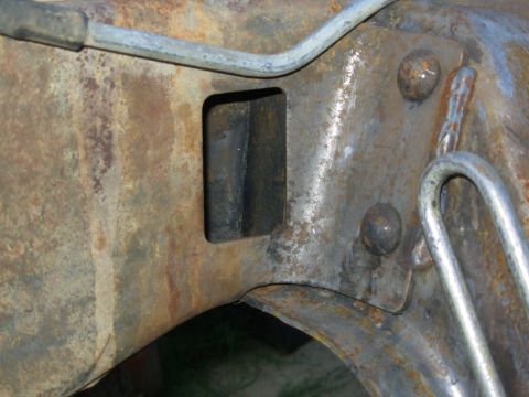1983 Ford Bronco - Factory welds in a '93 Bronco #1 (engine) crossmember RHF.