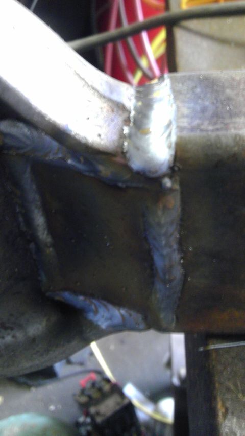 1987 Ford Ranger - This image shows a close-up view of a metal component that has been welded. The focus is on the joint where the welding has occurred.