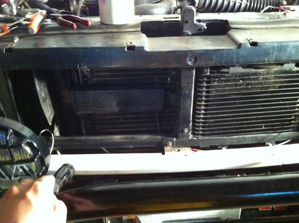 Power steering cooler visible behind grille