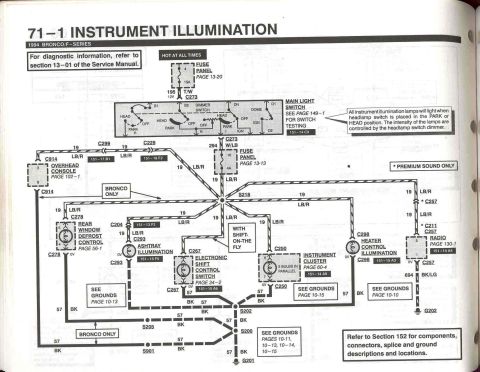 1996 Ford Bronco - Instrument Illumination - 1